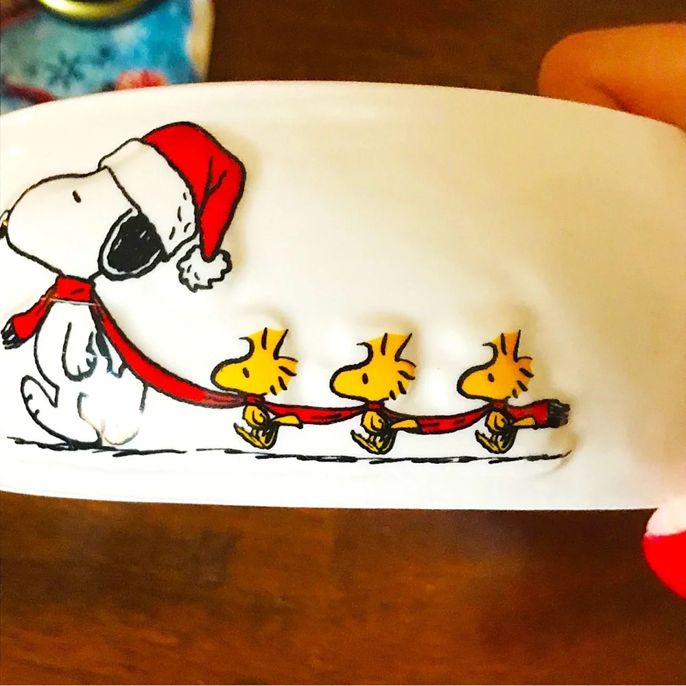 Rae Dunn Snoopy Woodstock Holiday Pet Bowl, Dog Cat